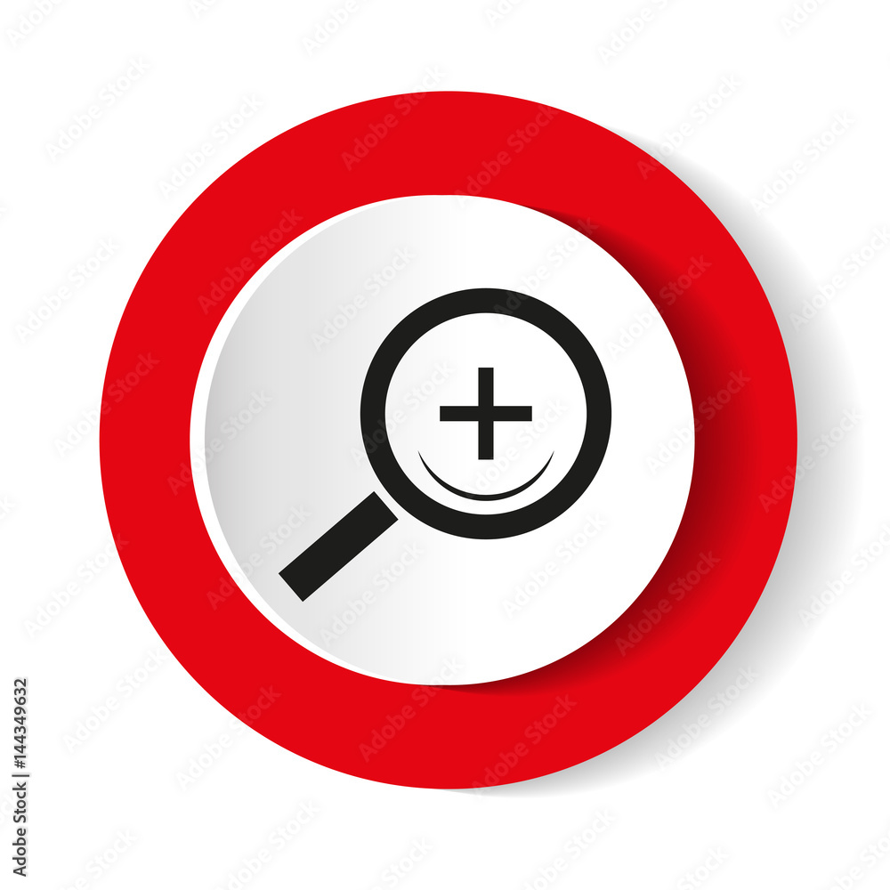Search red web icon. Round vector icon. Search red web icon. Round vector icon.