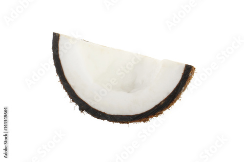 slices of coconut isolated on white background