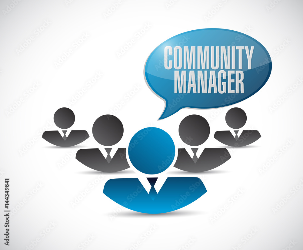 Community Manager teamwork sign concept Community Manager teamwork sign concept