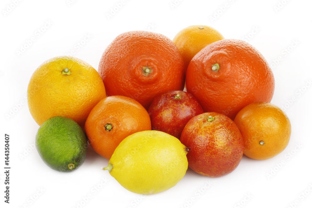 set of citrus isolated on white background set of citrus isolated on white background