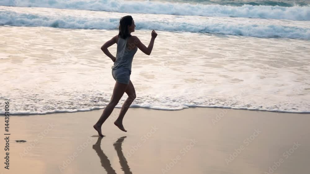 Happy woman running near sea, super slow motion 240fps
Happy woman running near sea, super slow motion 240fps