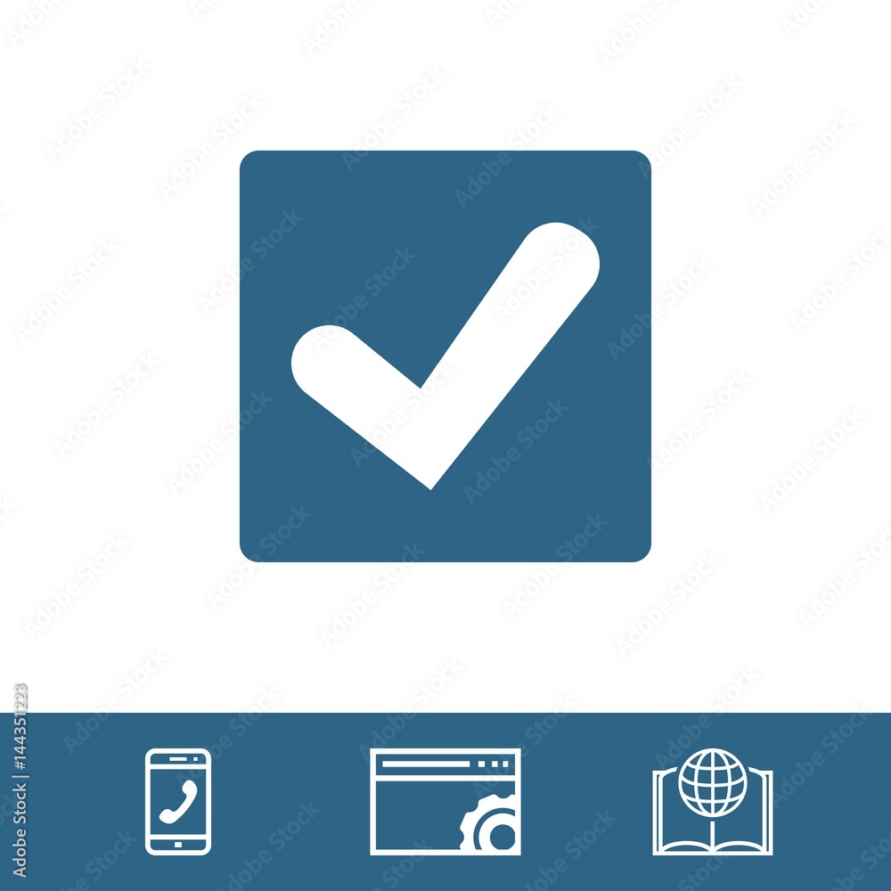 Confirm icons; vector illustration. Flat design style Confirm icons; vector illustration. Flat design style