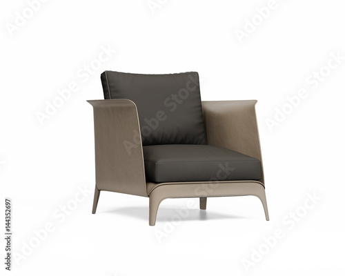 Isolated leather armchair