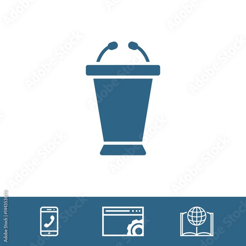 lectern with microphone icon stock vector illustration flat design