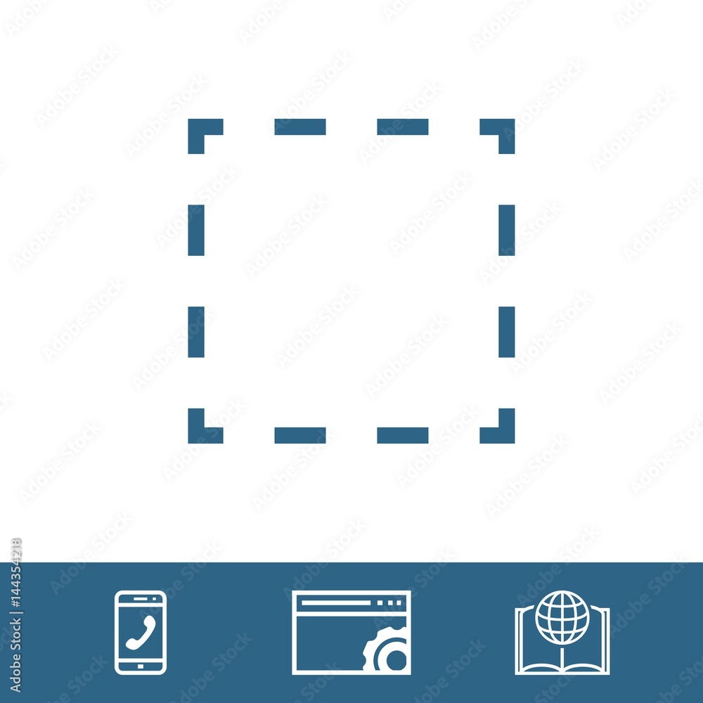 square dashed line icon stock vector illustration flat design square dashed line icon stock vector illustration flat design