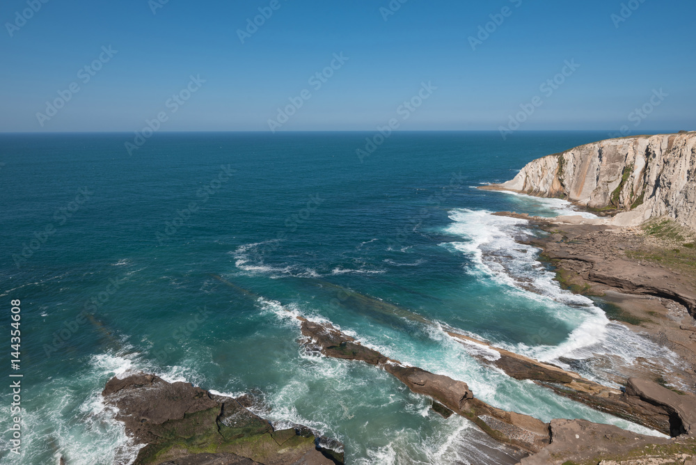 Azkorri cliffs and coastline in Getxo, Bilbao, Basque country, Spain. Azkorri cliffs and coastline in Getxo, Bilbao, Basque country, Spain.