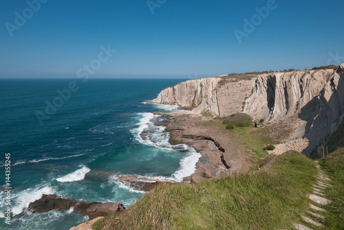 Azkorri cliffs and coastline in Getxo, Bilbao, Basque country, Spain.