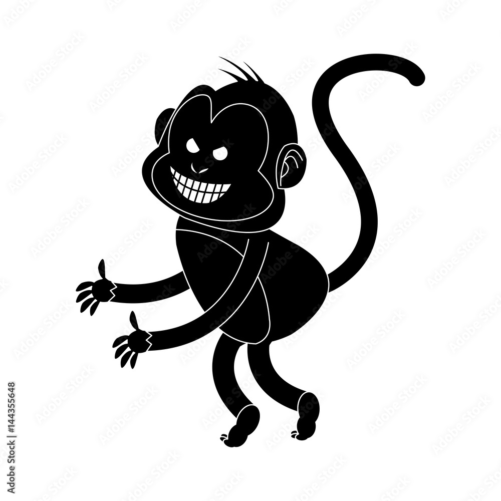 evil smile monkey cartoon icon image vector illustration design ...