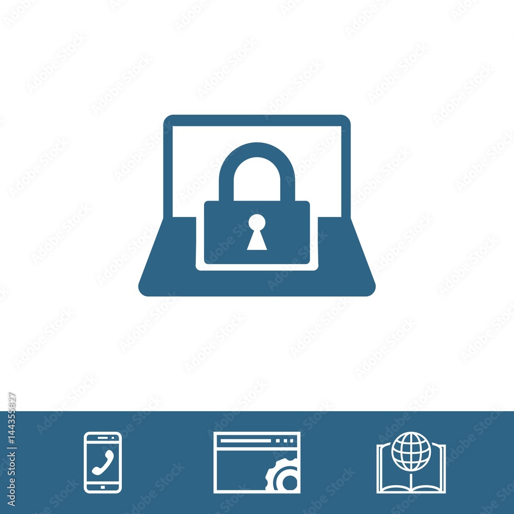 laptop lock icon stock vector illustration flat design laptop lock icon stock vector illustration flat design