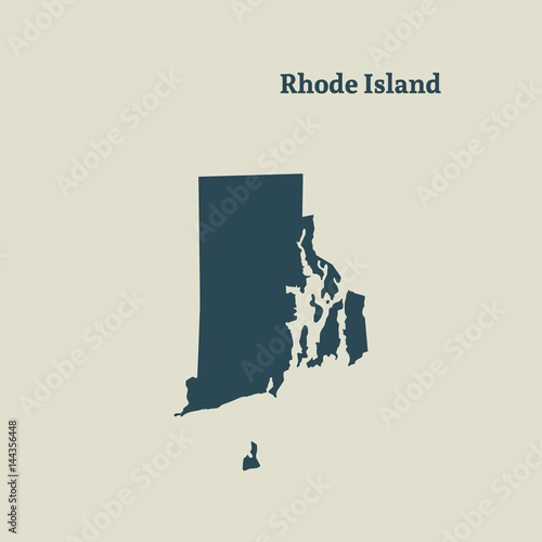 Outline map of  Rhode Island. vector illustration.