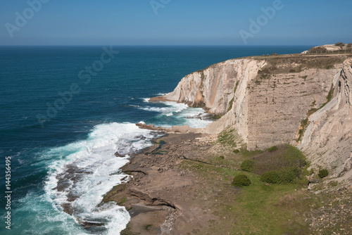 Azkorri cliffs and coastline in Getxo, Bilbao, Basque country, Spain. © herraez