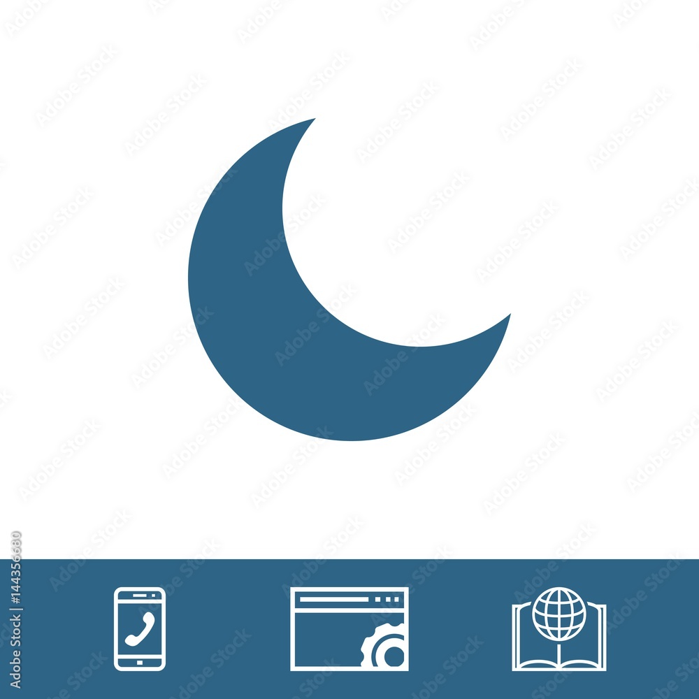 moon icon stock vector illustration flat design moon icon stock vector illustration flat design