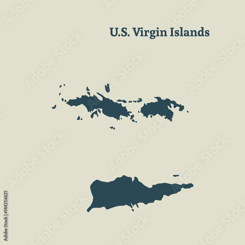Outline map of Virgin Island. vector illustration.