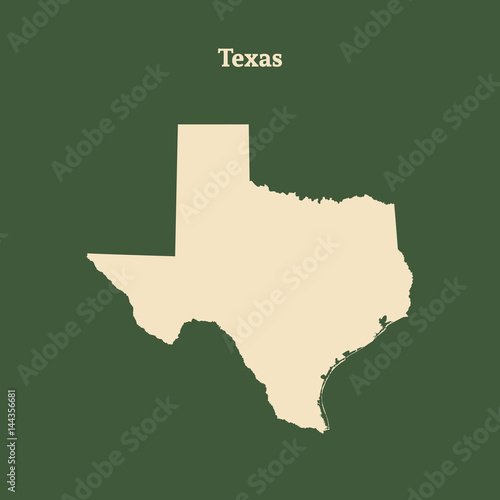 Outline map of Texas. vector illustration.