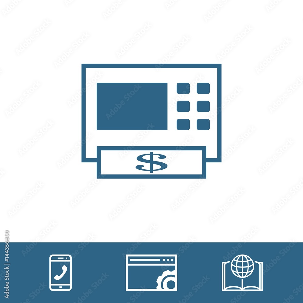 ATM icon stock vector illustration flat design ATM icon stock vector illustration flat design