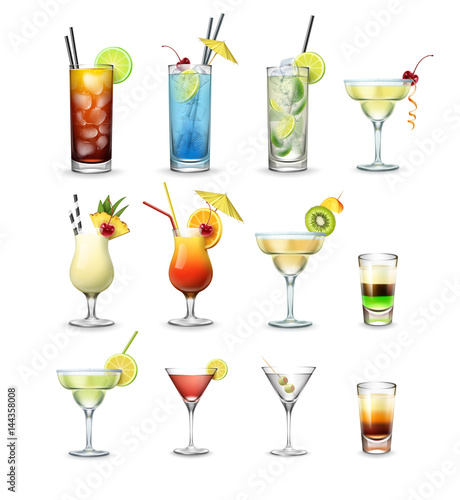 Set of cocktails