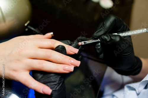 Manicure. Nail care in the beauty salon.