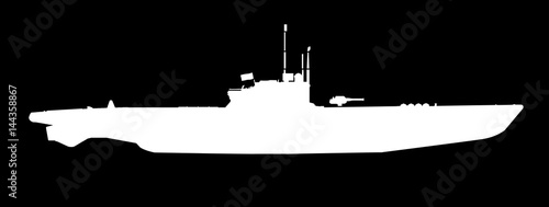 U Boat In White Silhouette