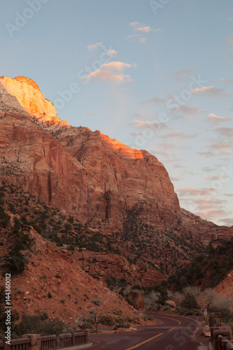 view of nice giant rock in Zion national park 