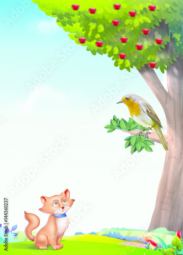 Sparrow with fox