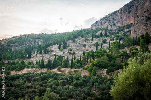 Obraz na płótnie Upper Central Greece, August 2015, Delphi ancient sanctuary - The Delphic Tholos w salonie