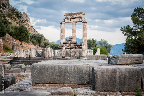Upper Central Greece, August 2015, Delphi ancient sanctuary - The Delphic Tholos photo
