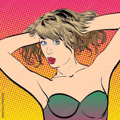 A young woman. Cute woman holding hair up