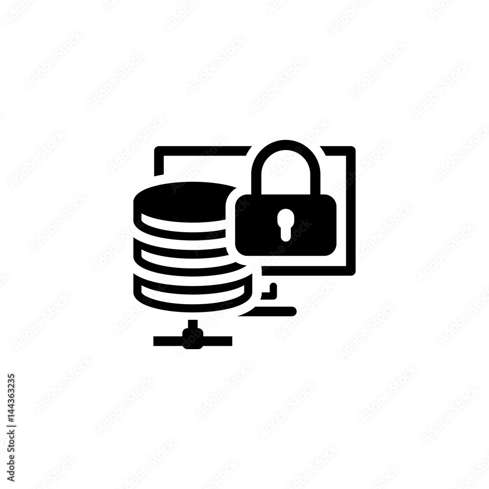 Secure Storage Icon. Flat Design. Secure Storage Icon. Flat Design.
