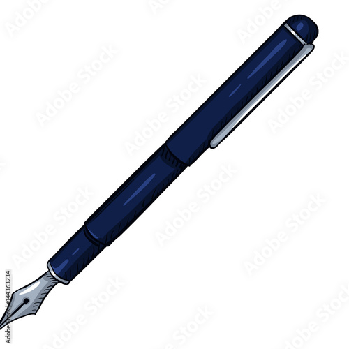 Vector Retro Ink Pen on White Background