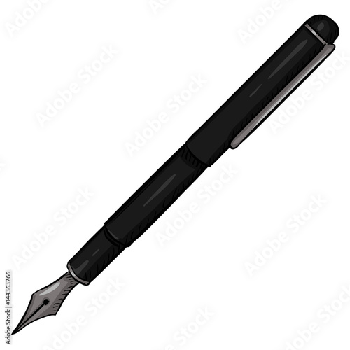 Vector Retro Ink Pen on White Background
