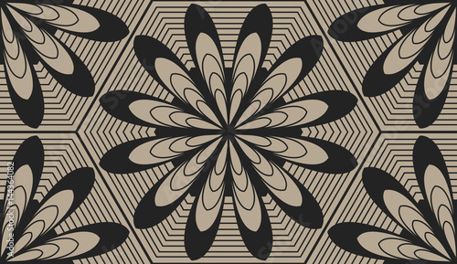 Zentangle styled geometric ornament pattern element. Orient traditional ornament. Boho styled. Abstract geometric seamless pattern elegant element for cards and invitations.