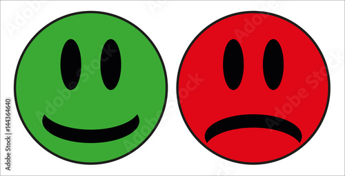 Smiley Grün Rot