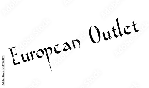 European Outlet rubber stamp. Grunge design with dust scratches. Effects can be easily removed for a clean, crisp look. Color is easily changed.