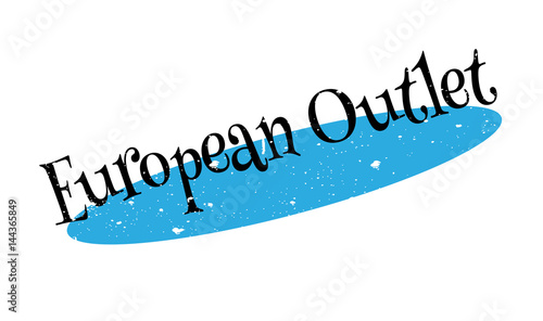European Outlet rubber stamp. Grunge design with dust scratches. Effects can be easily removed for a clean, crisp look. Color is easily changed.