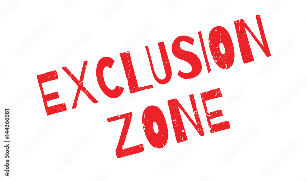 Exclusion Zone rubber stamp. Grunge design with dust scratches. Effects can be easily removed for a clean, crisp look. Color is easily changed. Exclusion Zone rubber stamp. Grunge design with dust scratches. Effects can be easily removed for a clean, crisp look. Color is easily changed.