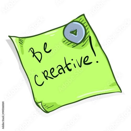Vector Single Office Sticker on White Background
