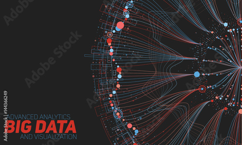 Big data round visualization. Futuristic infographic. Information aesthetic design. Visual data complexity. Complex data threads graphic visualization. Social network representation. Abstract graph.