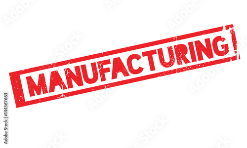 Manufacturing rubber stamp. Grunge design with dust scratches. Effects can be easily removed for a clean, crisp look. Color is easily changed.