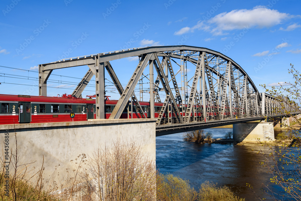 Old Vistula railroad bridge in Tczew. Poland, Europe.