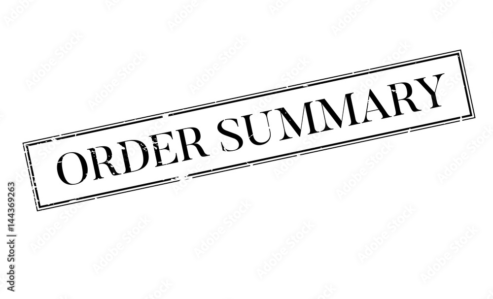Fototapeta premium Order Summary rubber stamp. Grunge design with dust scratches. Effects can be easily removed for a clean, crisp look. Color is easily changed.