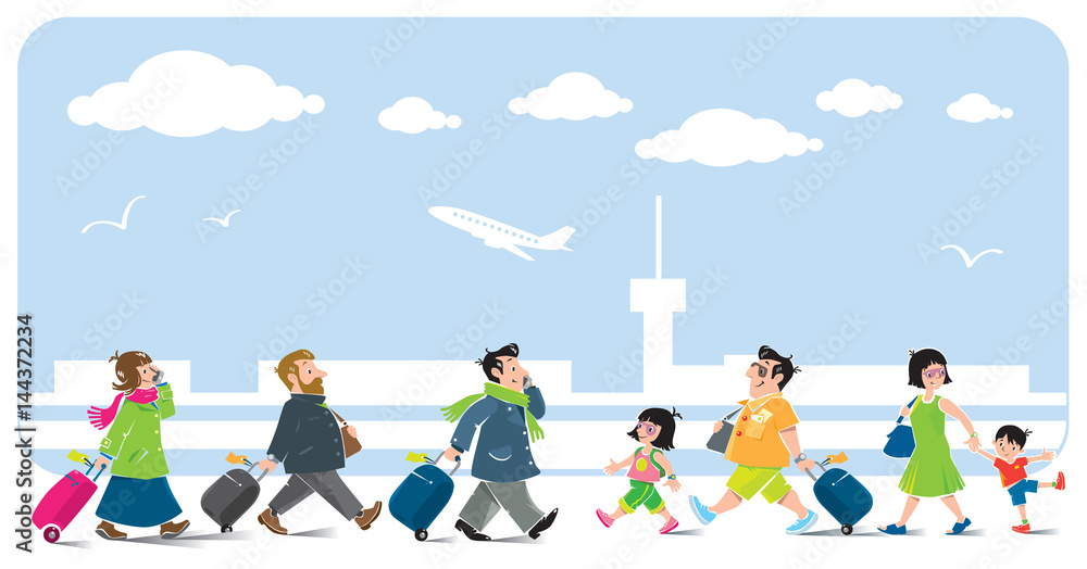 Fototapeta premium Funny air passengers set