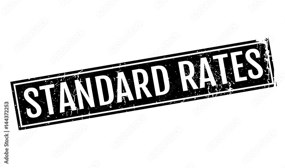 Standard Rates rubber stamp. Grunge design with dust scratches. Effects can be easily removed for a clean, crisp look. Color is easily changed. Standard Rates rubber stamp. Grunge design with dust scratches. Effects can be easily removed for a clean, crisp look. Color is easily changed.