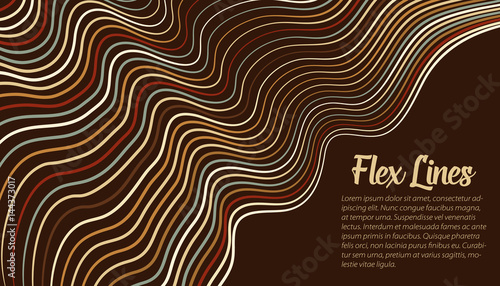 Vector warped lines background. Flexible stripes twisted as silk forming volumetric folds. Colorful stripes with variable width. Modern abstract creative backdrop.