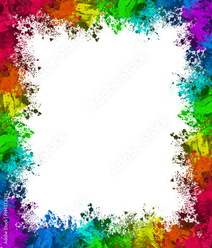 Multi Color Paint Splatter Border Background Stock Photo Adobe - Multi Color Paint