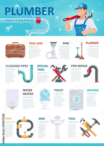 Professional Plumber Service Infographic Template