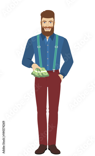 Hipster with money