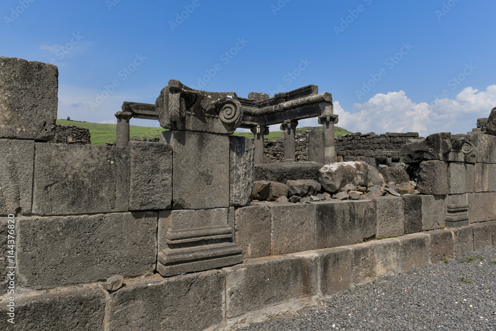 Naklejka premium Korazim National Park, Israel - an ancient Jewish town in overlooking the Sea of Galilee