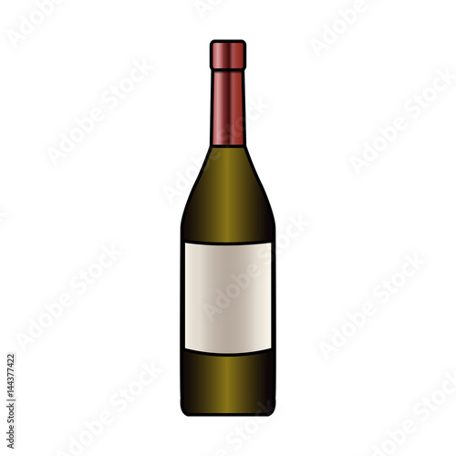 white wine bottle icon image vector illustration design 