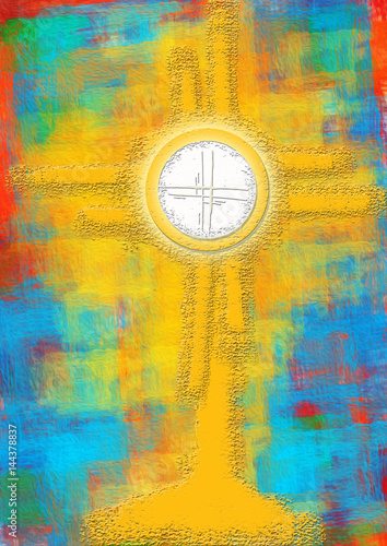 Billede på lærred Eucharistic monstrance for adoration of the Blessed Sacrament of the Altar