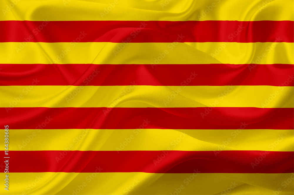 Flag of Catalunya with fabric texture